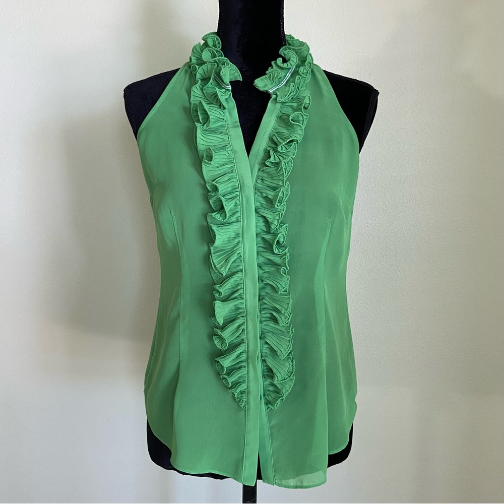 Lilly Pulitzer Green Ruffled Halter Blouse - Picture 7 of 14